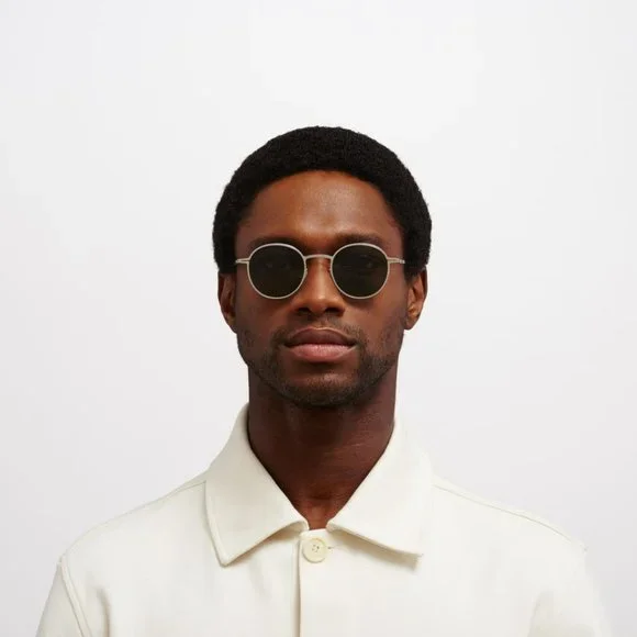 MYKITA Sunglasses - NIS in Shiny Silver w/ Darkgreen Solid Lenses